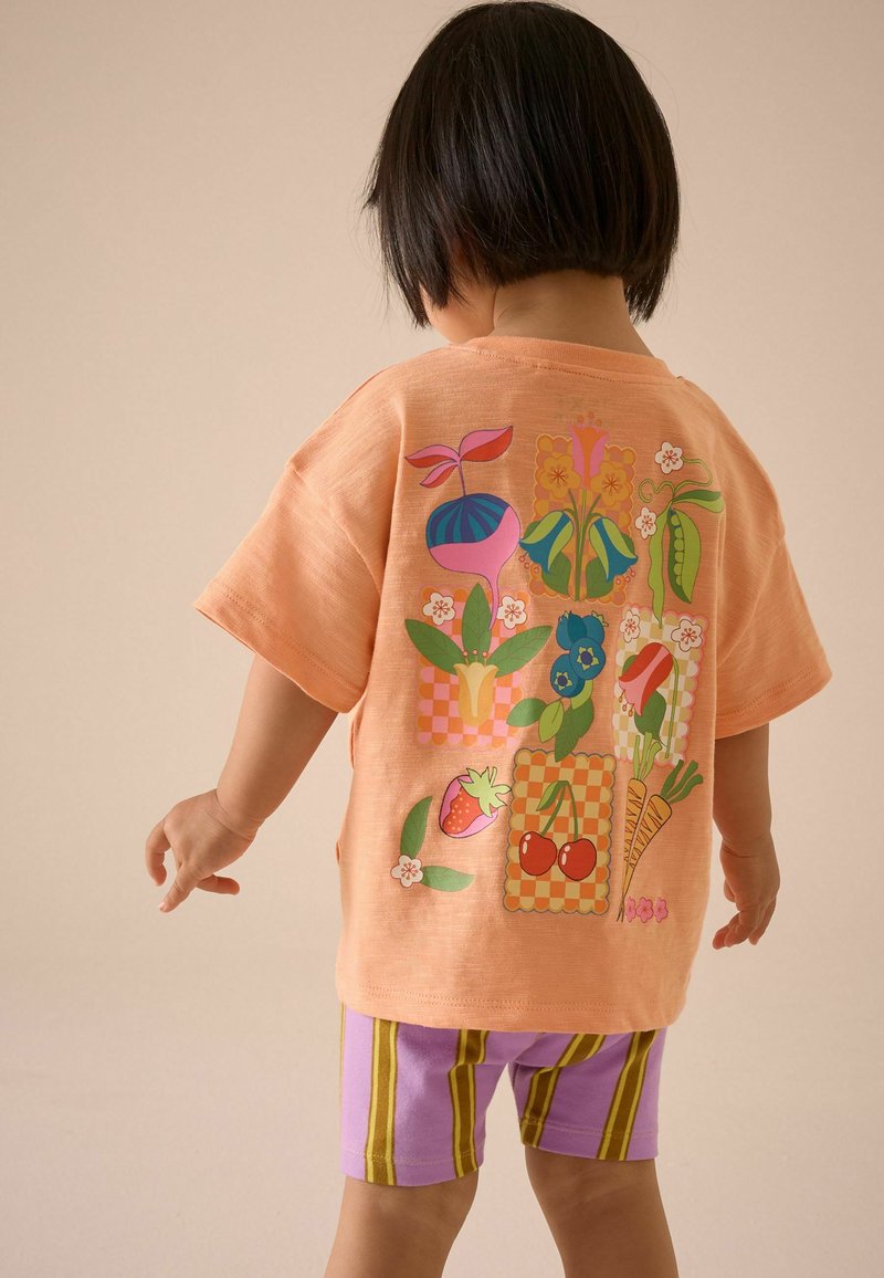 Kids Peach Cherry Graphic Short Sleeve T-Shirt